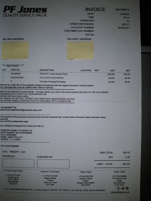 Pompa injectie NOUA Ford Mondeo Mk3 2.0/2.2 TDCI