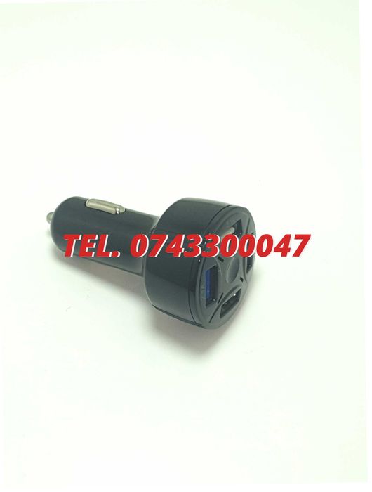 Incarcator Masina Auto 4 Porturi Bricheta Usb Qc Incarcare Rapida