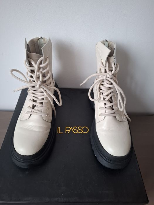 Ghete / bocanci piele , IL PASSO, dama/ copii , crem, Roxana,