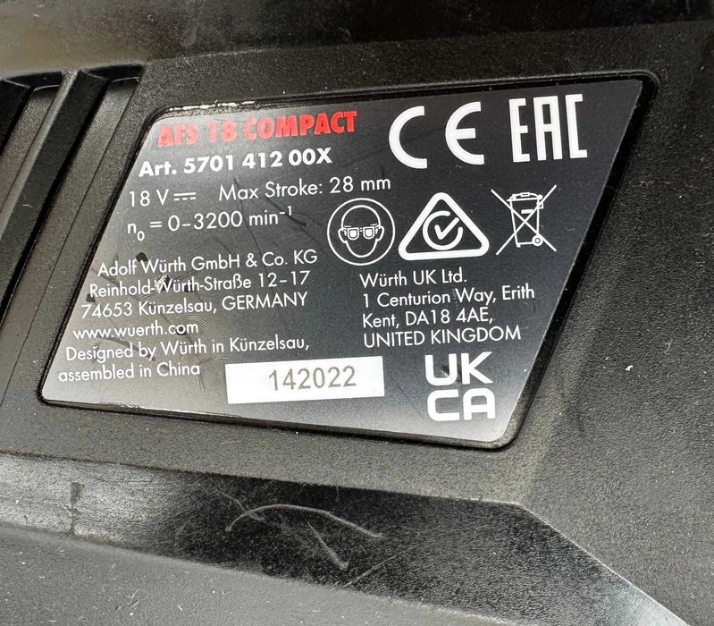 Wurth AFS 18 COMPACT - Безчетков саблен трион 18V M-Cube