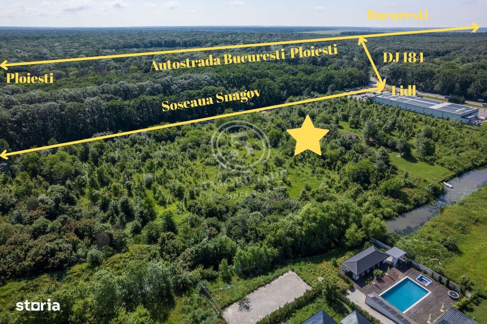 Teren 5.515 mp langa Lidl Snagov – Iesire la Lacul Snagov