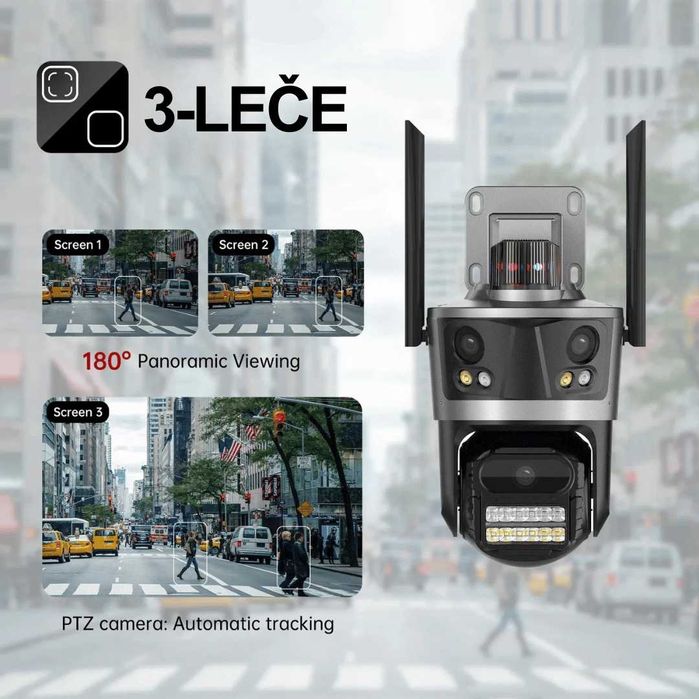 iCSee 12МР- Тройна външна WiFi камера 3 Обектива 12 мегапиксела