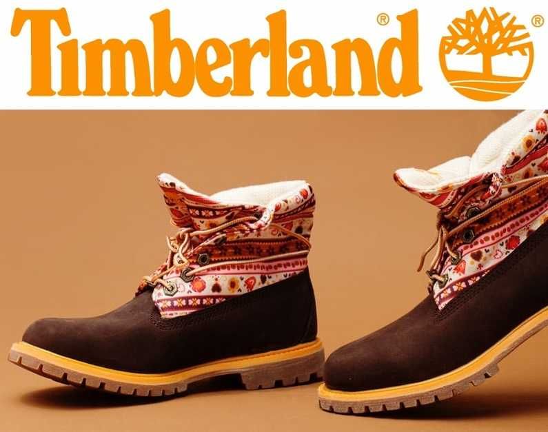 TIMBERLAND № 35/36 – Дамски боти от ест. кожа "COLORFUL ACCENTS" нови