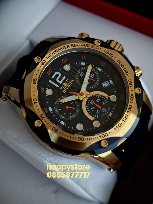 INVICTA Speedway Gold/Black Swiss 51 mm, Инвикта нов ръчен часовник