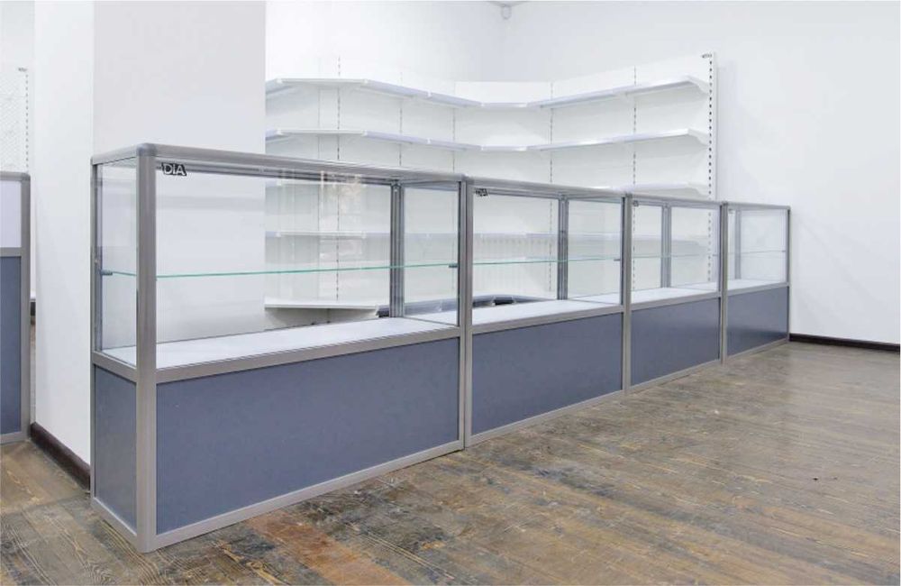 Витрины из алюминиевого профиля любой сложности, широкий выбор