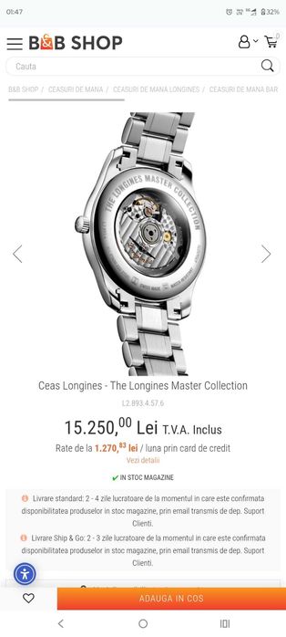 Ceas Longines - Automatic Swiss Made -  13 diamante Top Wesselton