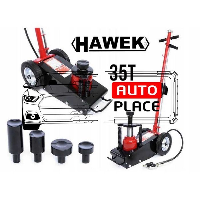 Пневматично-хидравличен крик за камиони тип крокодил 35 тона HAWEK