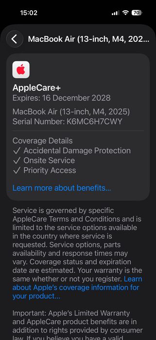 ЧИСТО НОВ MacBook Air 13" M4 Chip 10-CPU, 10-GPU, 16GB RAM, 512GB SSD