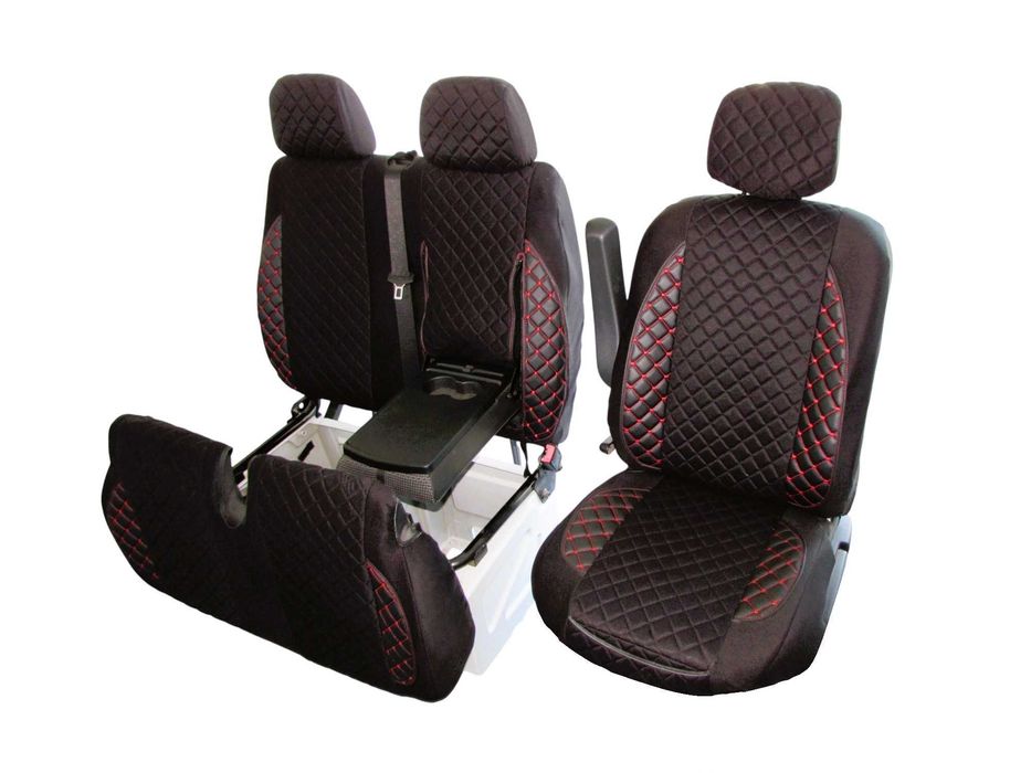 Калъфи за седалки 2+1 за Ивеко Дейли IVECO DAILY 2015+ велур и кожа