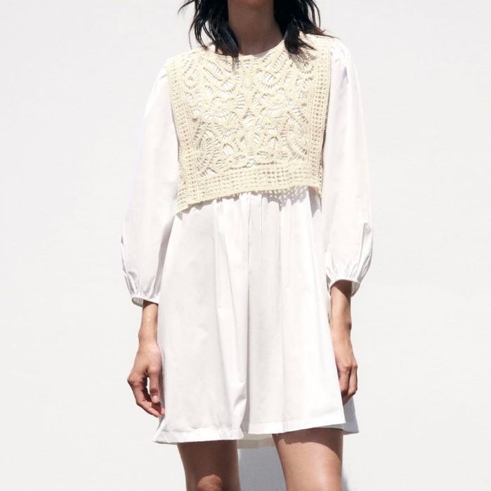 ZARA  рокля с плетена част р-р М