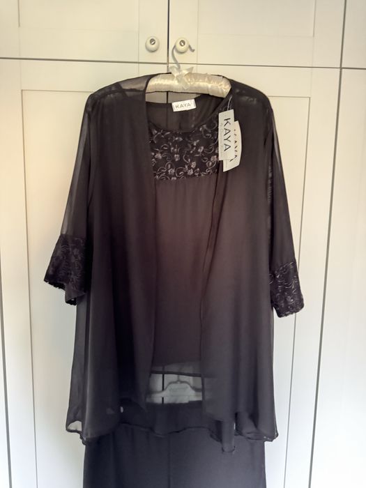 Compleu/ set elegant ocazie 3 piese bluză pantalon și blazer