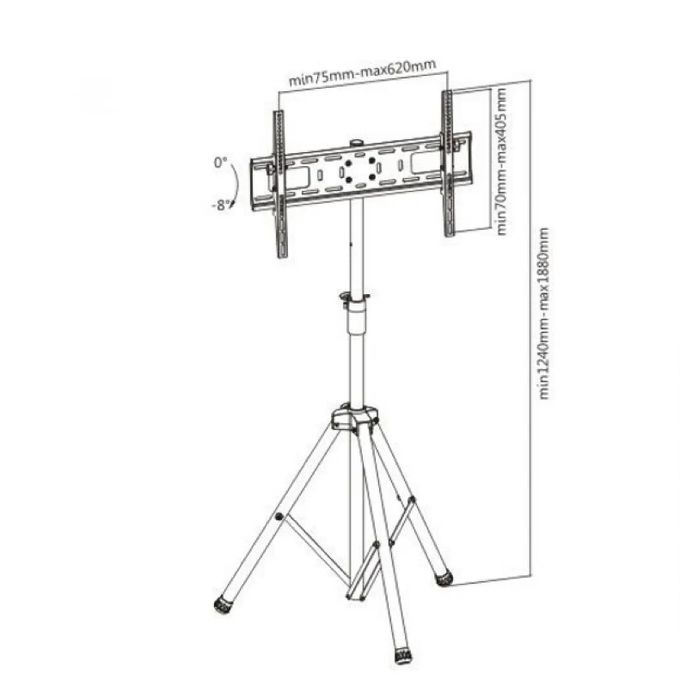 ТВ стойка  – Индустриален дизайн – Регулируема височина до 188 см