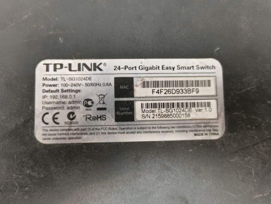 Switch TP-Link TL-SG1024DE – 24 Porturi Gigabit – Perfect Funcțional