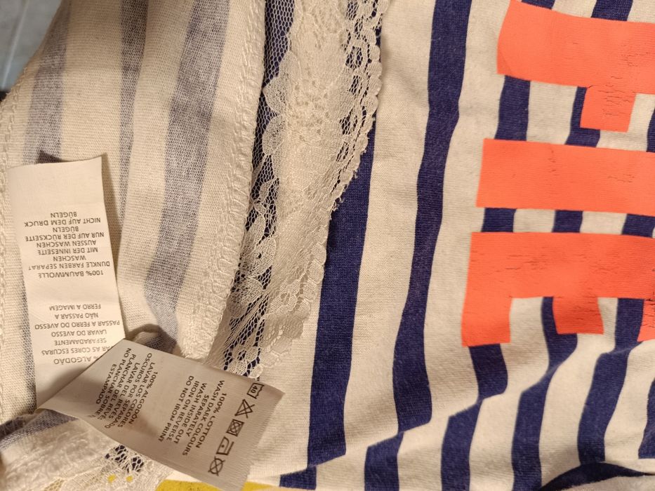 Tricou tip bustieră, alb cu dungi, XS