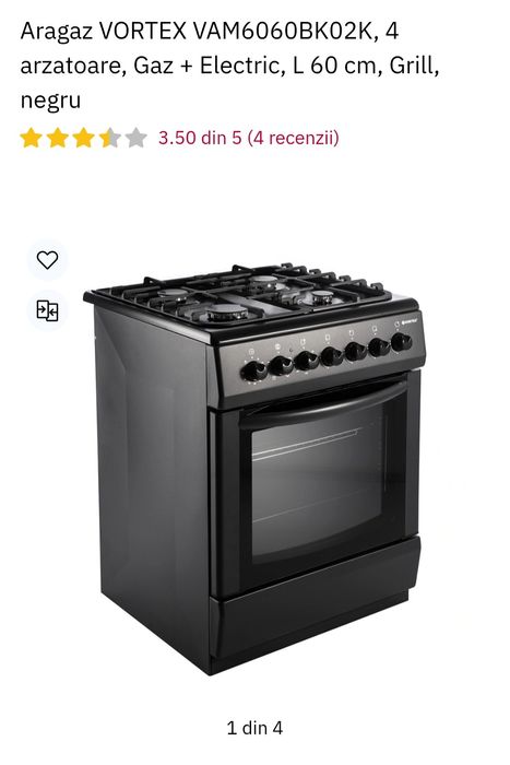 Aragaz VORTEX ,GAZ+ Electric