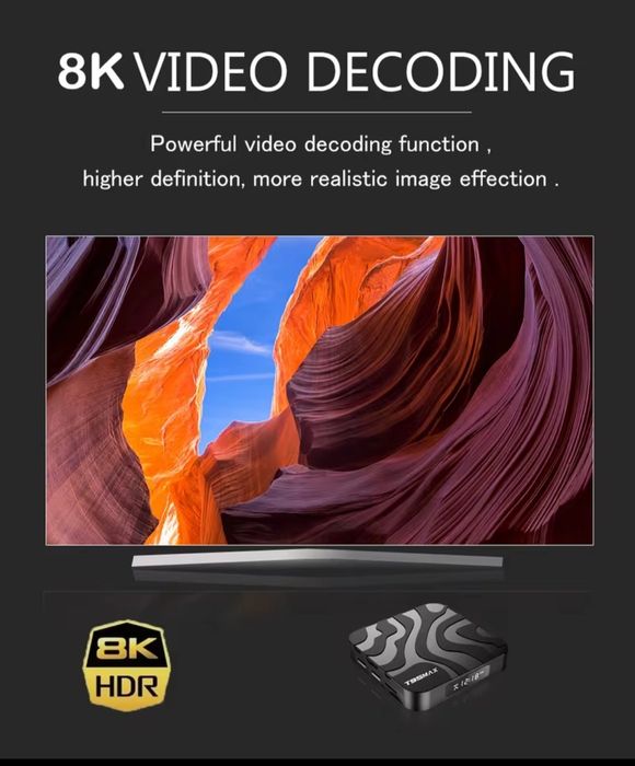 Smart TV box T95 MAX Android 14, Google assistant