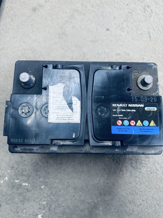 Аккумулятор renault nissan 70а