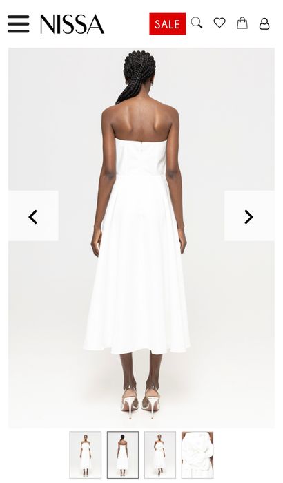 Rochie elegantă NISSA din tafta cu floare pe bust – mărimea 38