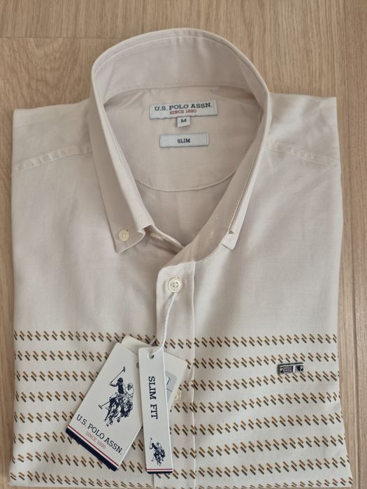 Продавам нова мъжка риза с етикет, U.S. POLO ASSN., размер M/slim fit/