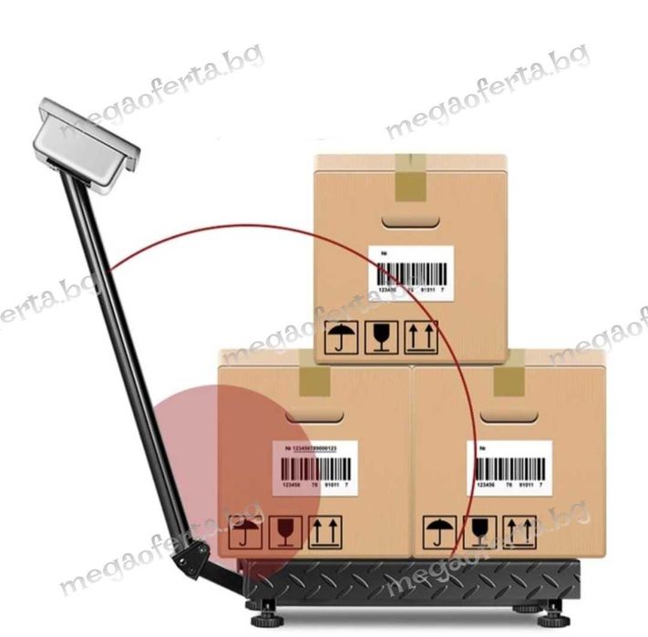 Електронна Платформена Везна до 350кг. с Батерия и Сгъваемо Рамо