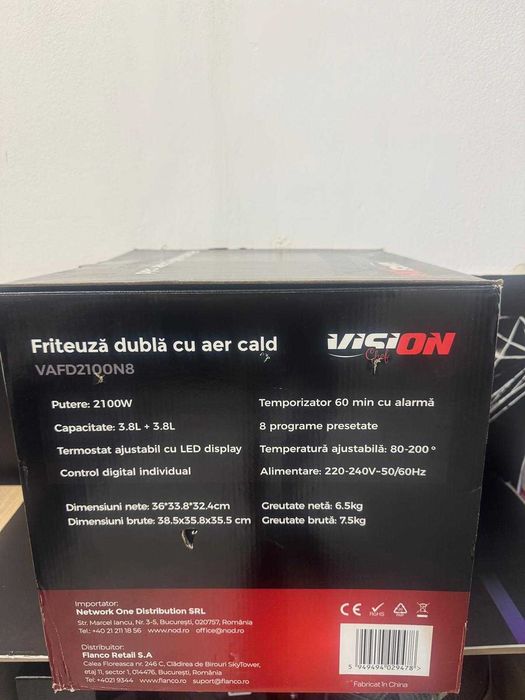 Friteuza dubla cu aer cald, Vision Chef