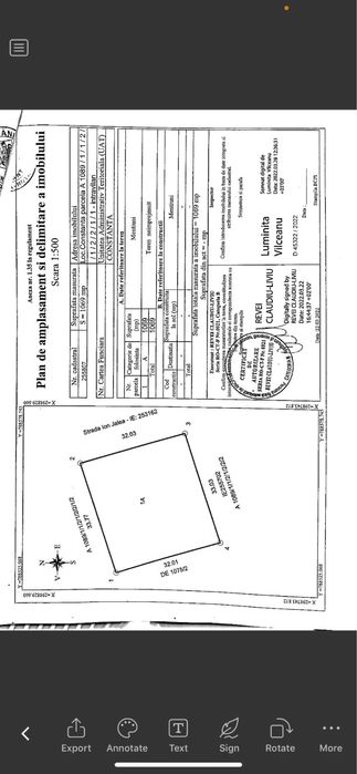 Teren intravilan 1069 mp – Zona Veterani, Constanța – POT 50%, P+2