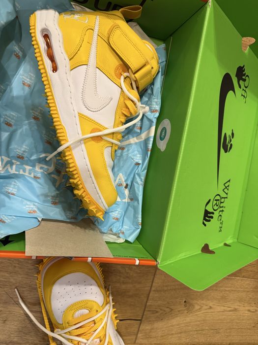 Nike x Off-White Air Force 1 Mid – Yellow/White – Mărimea 44.5