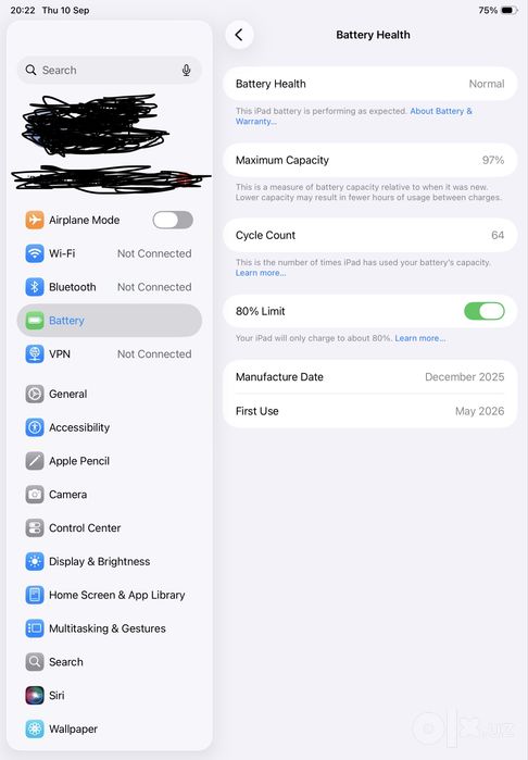 Apple ipad a16 128gb в идеальном состоянии