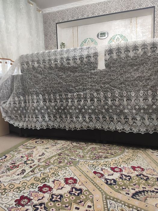Шторы, тюль, перделер красный и белый