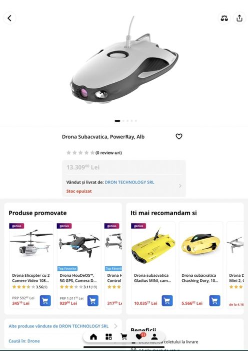 Drona subacvatica power vision! Drona este Nouă!