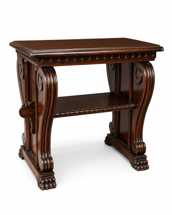 Masuta de cafea Vintage Stil Baroc Revival; Masuta din lemn cu blat 61x50 cm