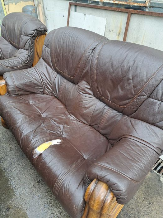 Холна гарнитура масив и кожа