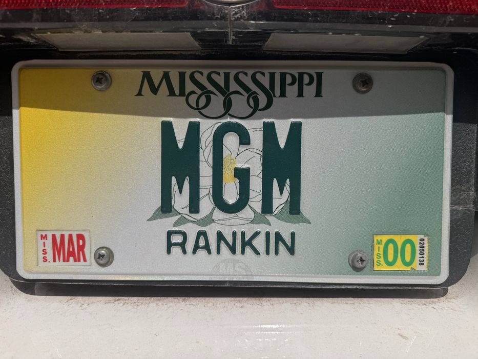 Оригинальный автомобильный номер штата Mississippi
