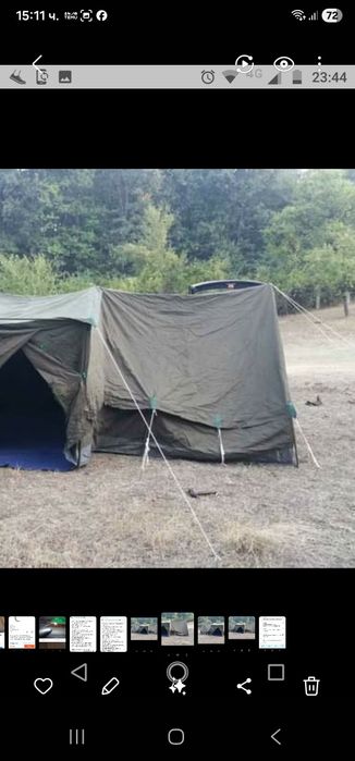 Продавам войнишка палатка за 8 човека нова.