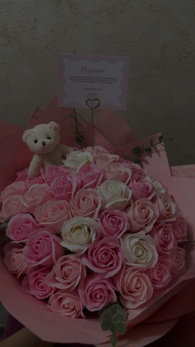 Buchet trandafiri din săpun,  cadou Valentin's day