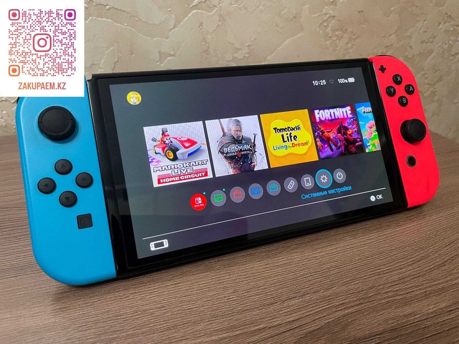 Игровая консоль Nintendo Switch OLED красный-синий