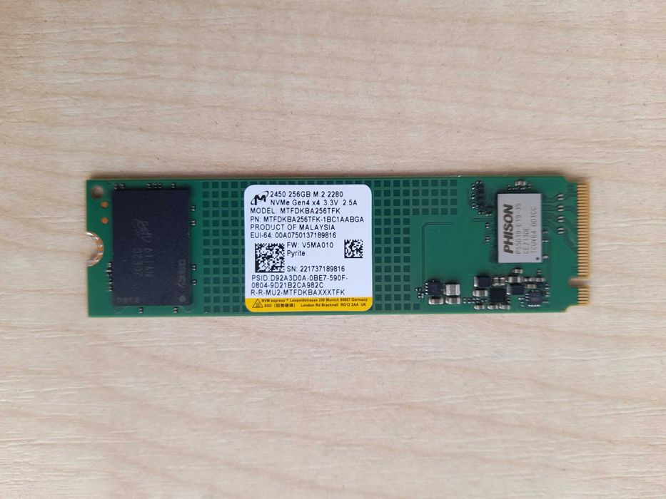 SSD NVMe Micron 2450 256 GB M.2 2280 – NOU -  160 Lei