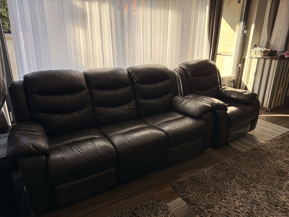 Set canapele din piele naturală – 1+2+3 locuri