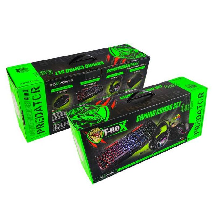 Гейминг Комплект 4в1 ROXPOWER, T-ROX PREDATOR, RGB, черен