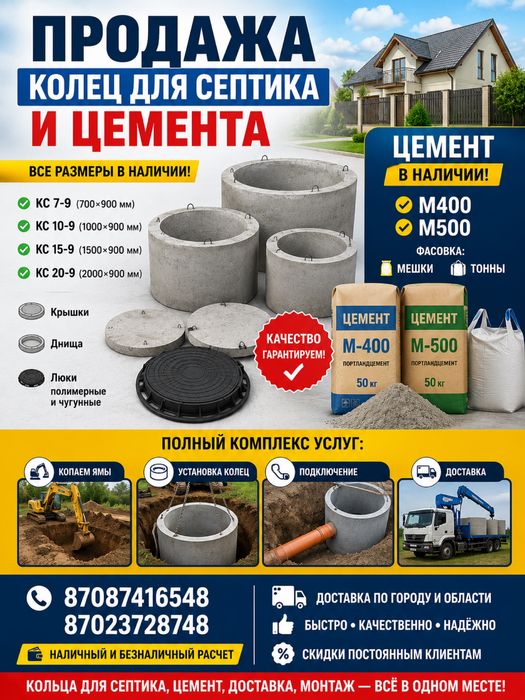 ПРОДАЖА кольца для септик ицемент