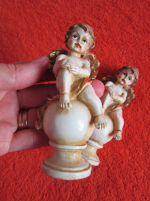 cadou rar Craciun Inger superb pictat manual fabricat Germania 1980