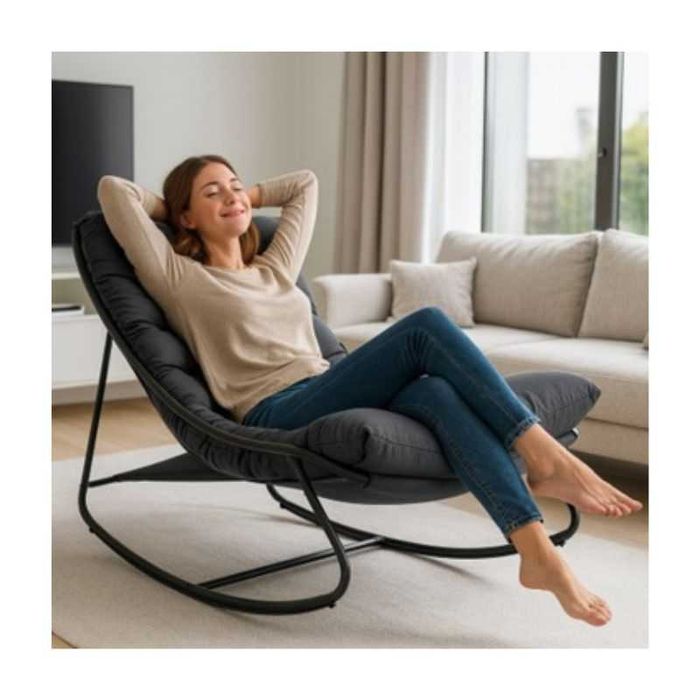 Люлеещо се кресло, Люлеещ се стол, 110х80х80 см - ЧЕРЕН или СИВ