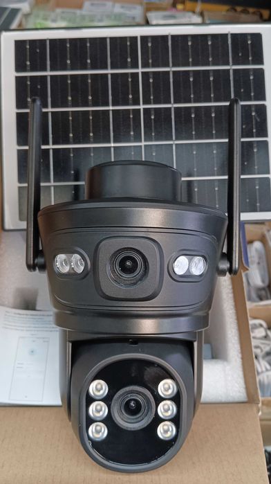 Двойна Соларна безжична водоустойчива камера WIFI iCSee осветяване