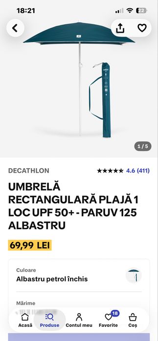 Vand umbrela plaja Paruv 170, 3buc umbrela la 100 ron
