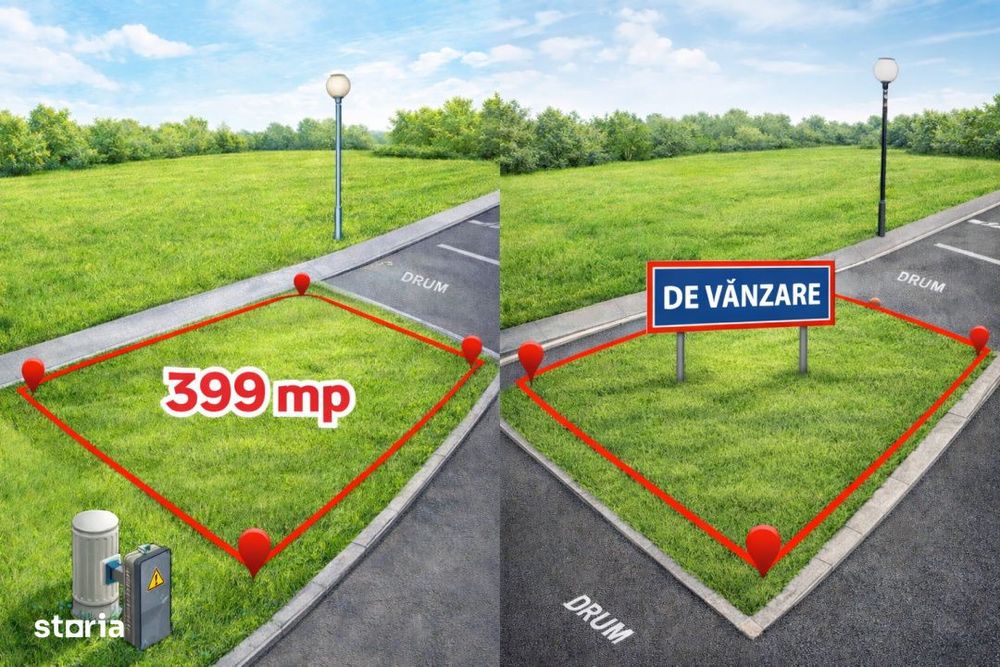TEREN Intravilan 339 mp Casa PUZ Aprobat toate utilitatiile inclusiv C