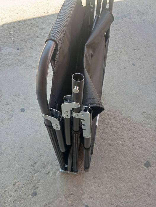 Сгъваем шезлонг,  сив, 172.5x55.5 см, с регулируема облега