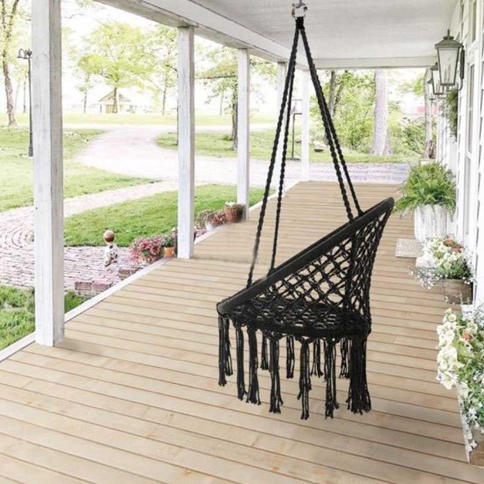 Висяща градинска люлка- хамак, черна