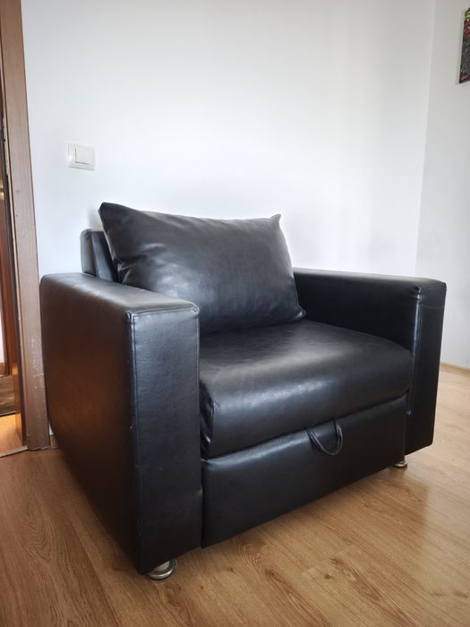 Масивен кожен фотьойл