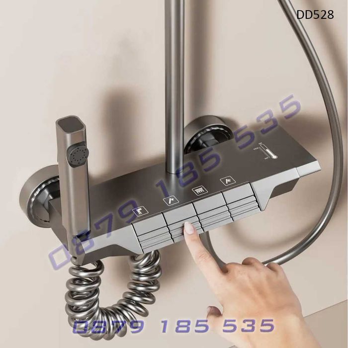 Луксозна душ система пиано бутони 4 функции баня модерна пита слушалка