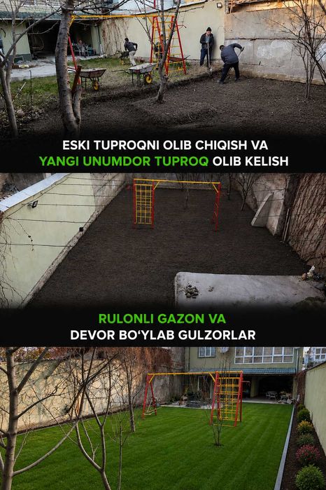 Hovli darajasini ko‘tarish va daraxt ekish uchun unumdor tuproq